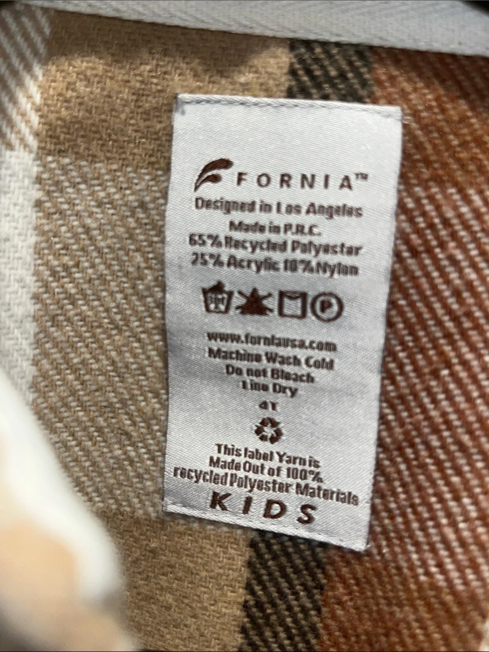 Fornia butterscotch plaid